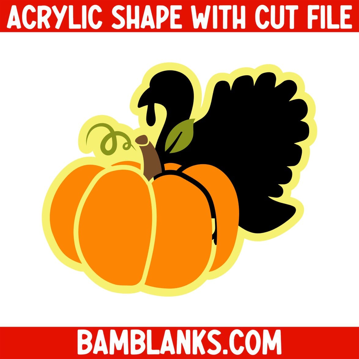 Turkey with Pumpkin - Acrylic Shape #1836