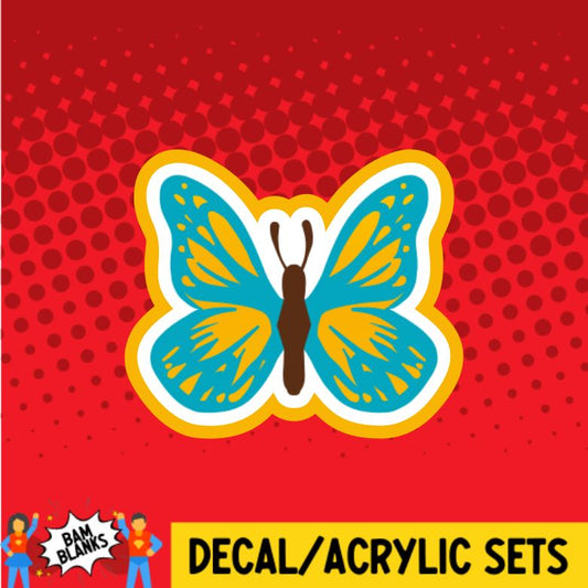 Turquoise Butterfly - DECAL AND ACRYLIC SHAPE #DA0