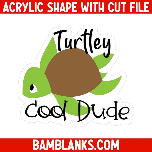 Turtley Cool Dude - Acrylic Shape #118