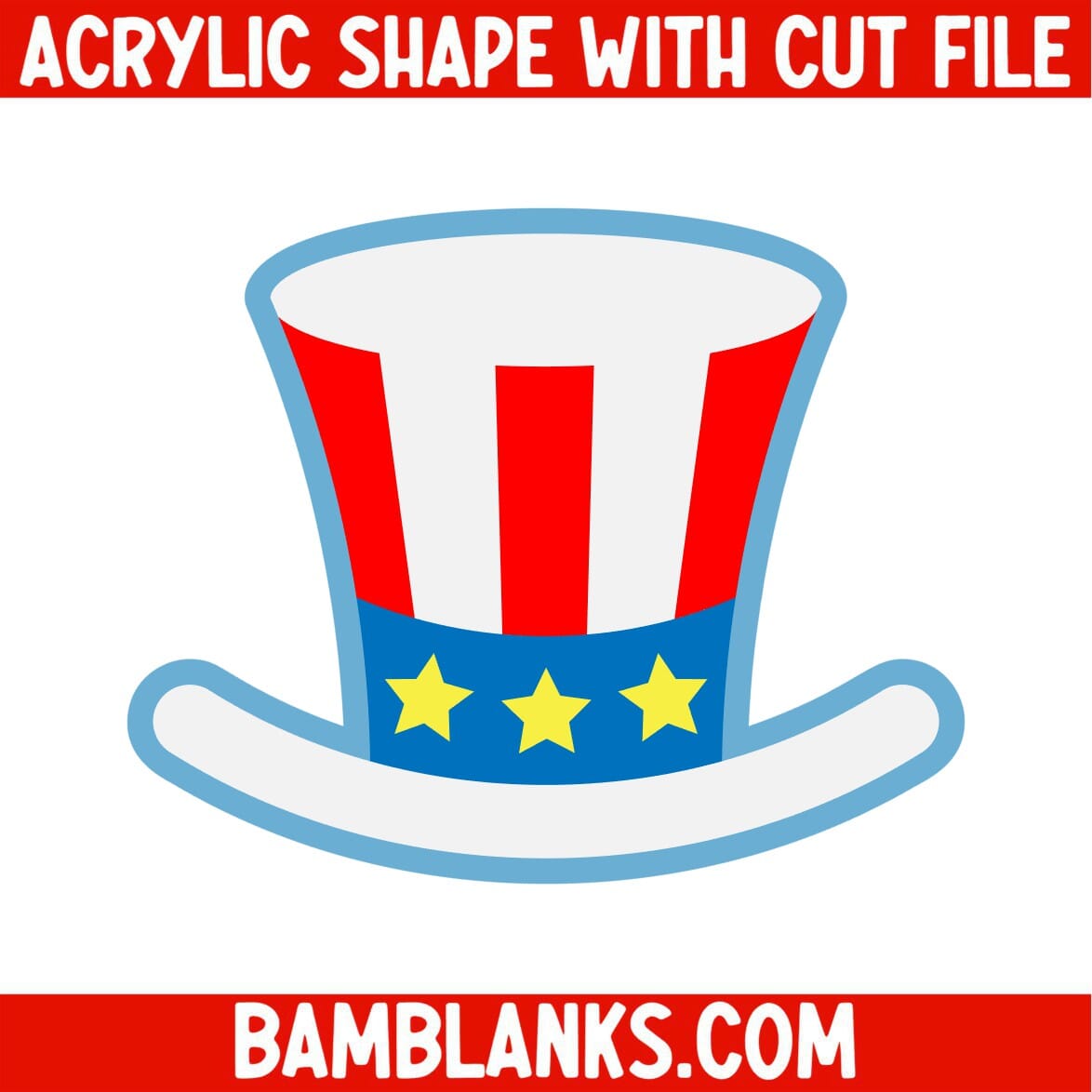 Uncle Sam Hat - Acrylic Shape #1291