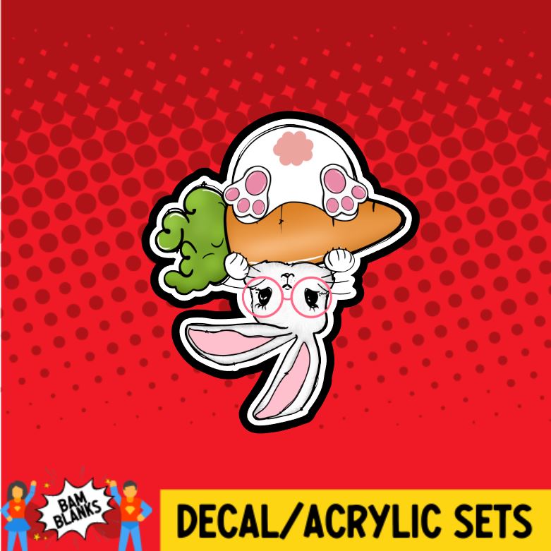 Upside Down Rabbit Drawig Upside Down Bunny - DECAL AND ACRYLIC SHAPE #DA0159 – BAM Blanks and More