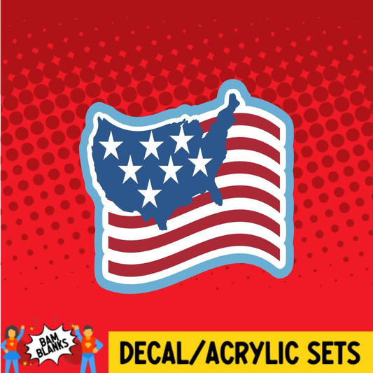 USA Flag - DECAL AND ACRYLIC SHAPE #DA0846