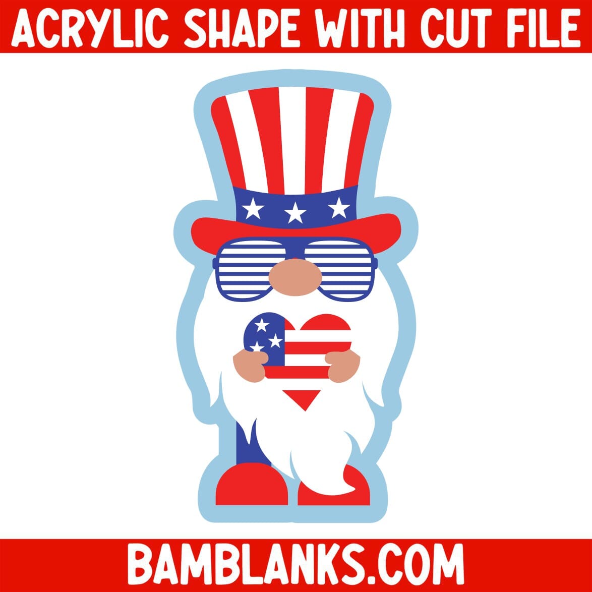 USA Gnome - Acrylic Shape #763