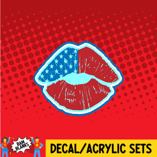 USA Lips - DECAL AND ACRYLIC SHAPE #DA0855