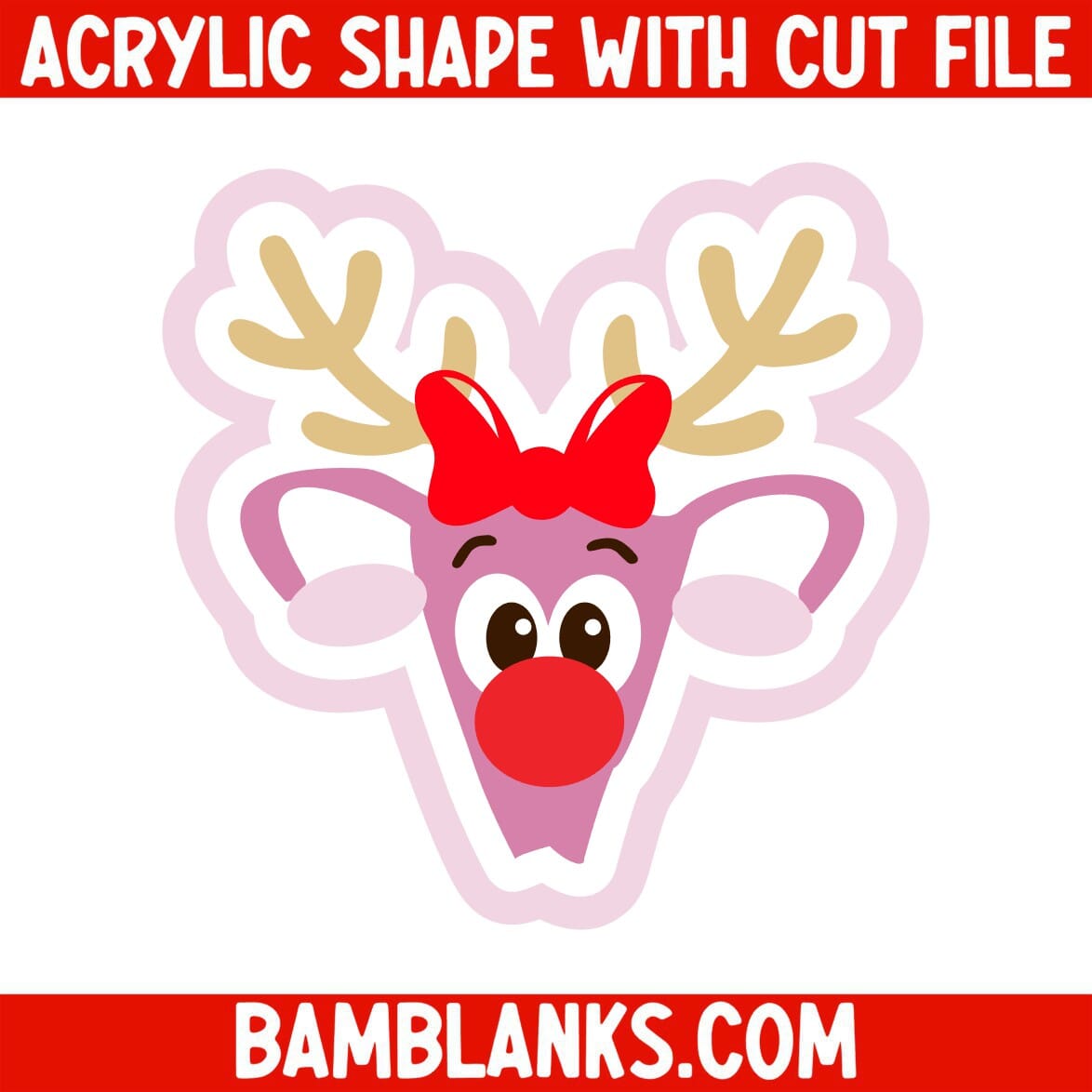 Uterus Reindeer - Acrylic Shape #2257