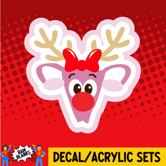 Uterus Reindeer - DECAL AND ACRYLIC SHAPE #DA0445