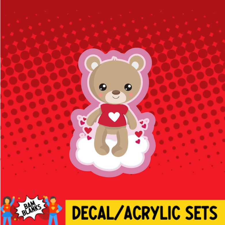 Valentine Bear - DECAL AND ACRYLIC SHAPE #DA0608