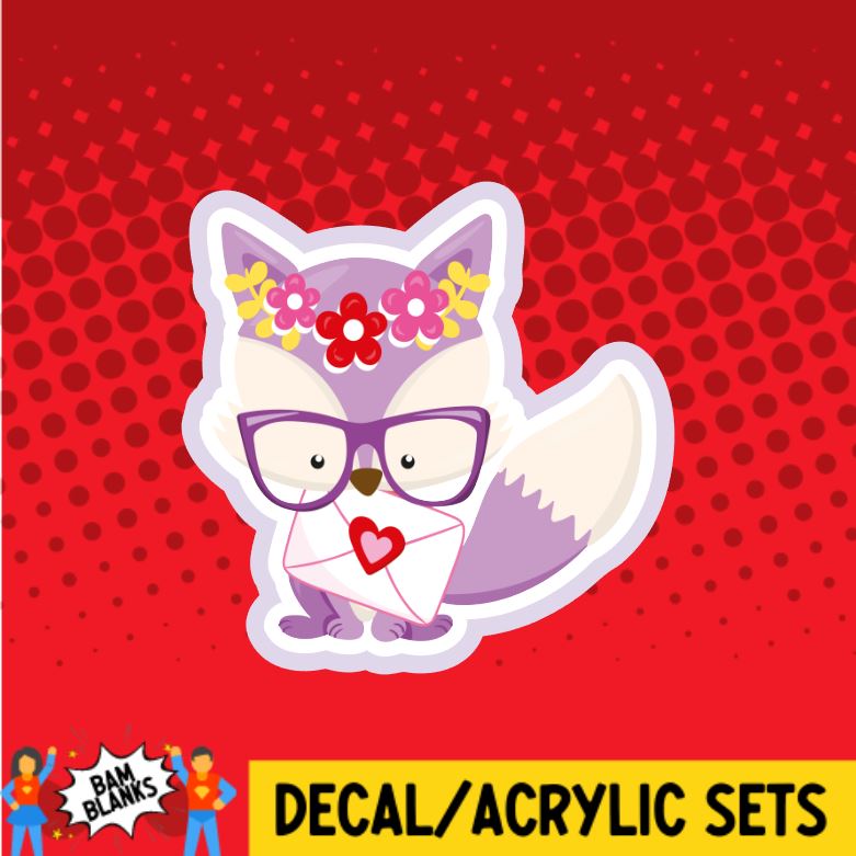 Valentine Fox- DECAL AND ACRYLIC SHAPE #DA0612