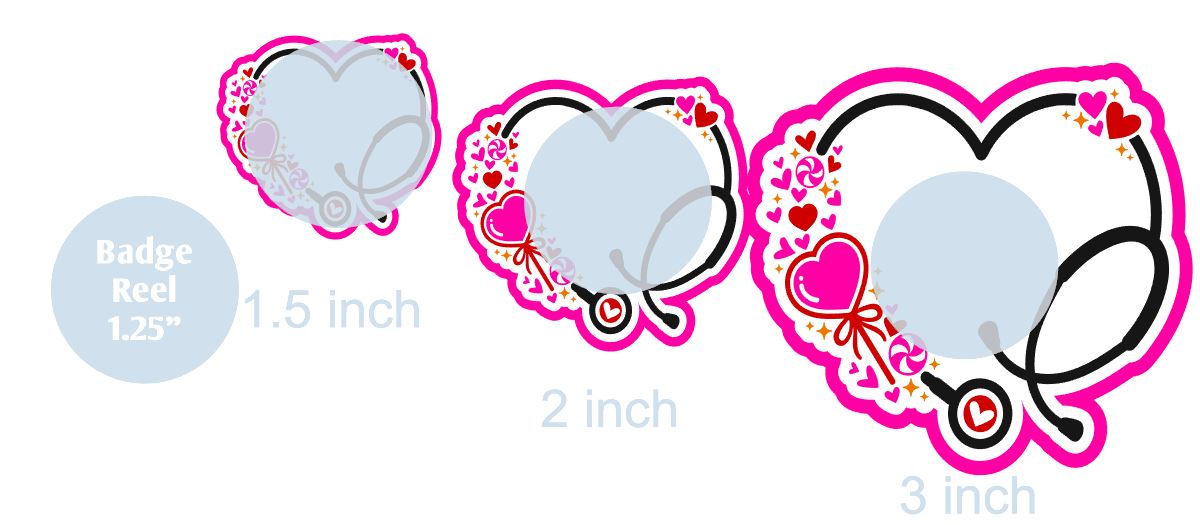 Valentine Hearts Stethoscope - DECAL AND ACRYLIC SHAPE #DA0554