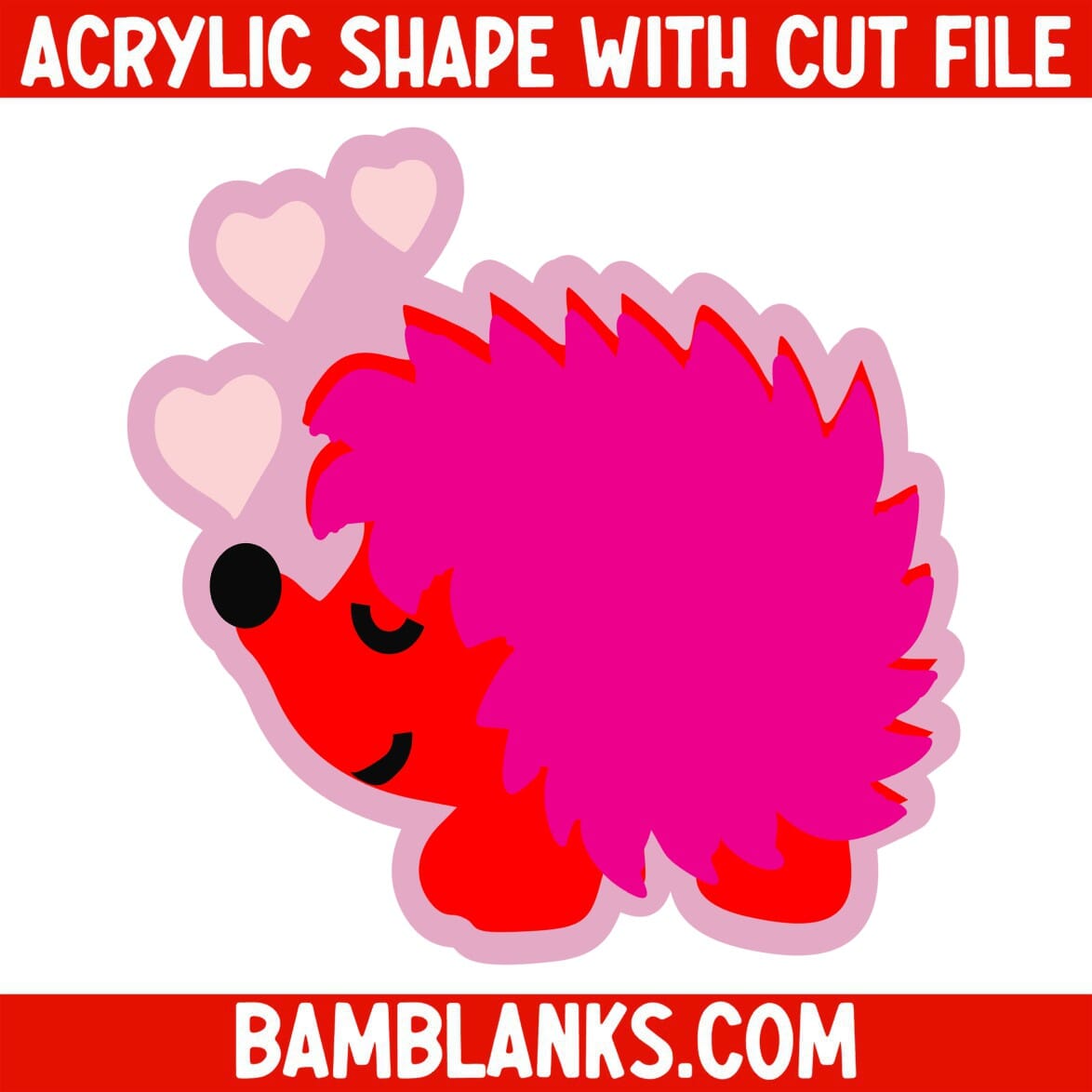 Valentine Hedgehog 2 - Acrylic Shape #1899