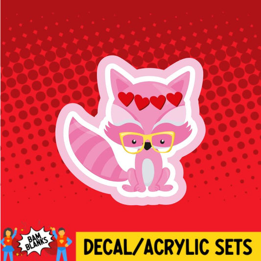 Valentine Raccoon- DECAL AND ACRYLIC SHAPE #DA0613