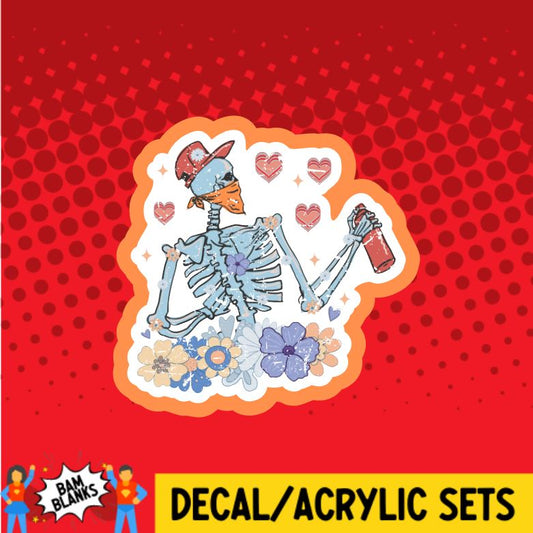 Valentine Skeleton Tagger - DECAL AND ACRYLIC SHAPE #DA0588