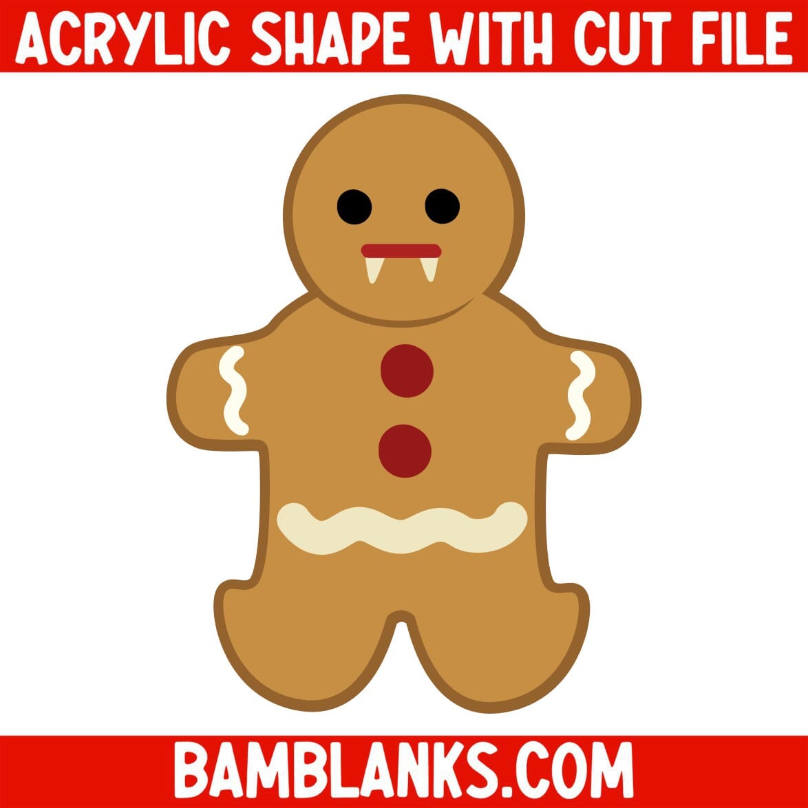 Vampire Gingerbread Man- Acrylic Shape #796 – BAM Blanks and More