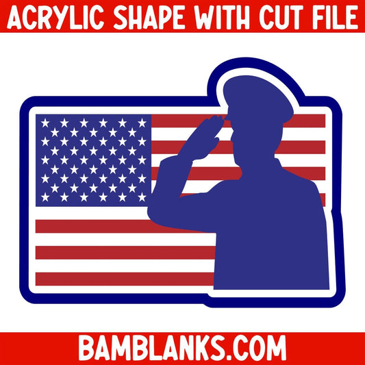 Veteran Flag - Acrylic Shape #2322