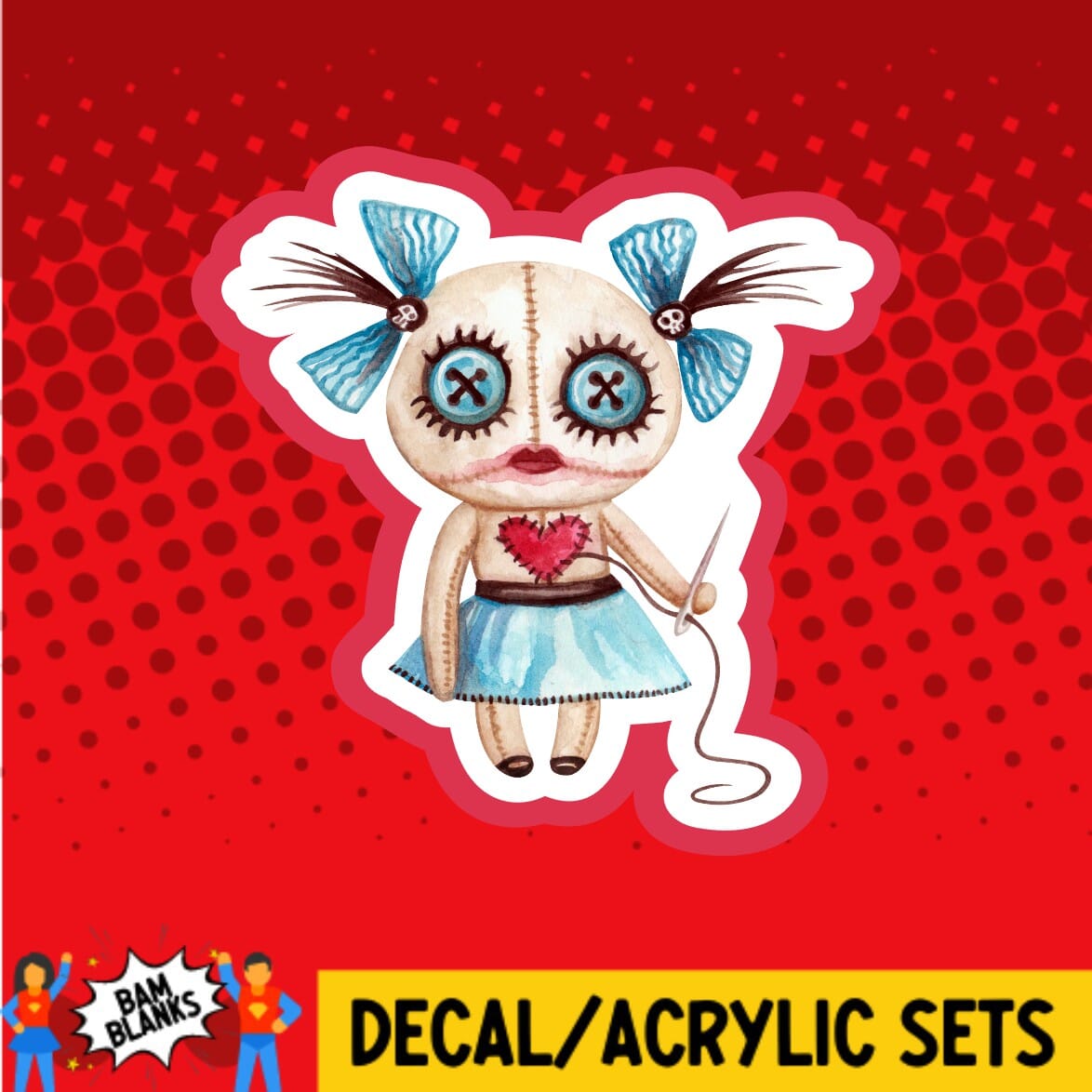 Voodoo Doll Girl - DECAL AND ACRYLIC SHAPE #DA0226