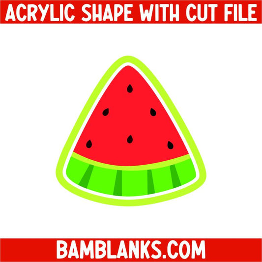 Watermelon Quarter - Acrylic Shape #2365