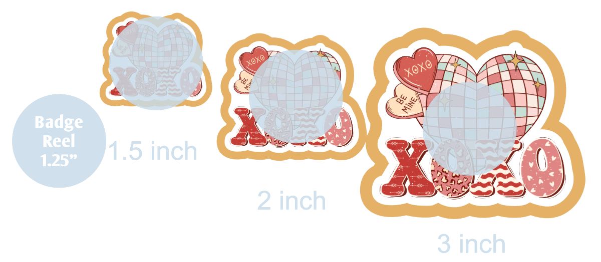 XOXO Disco Heart - DECAL AND ACRYLIC SHAPE #DA0673