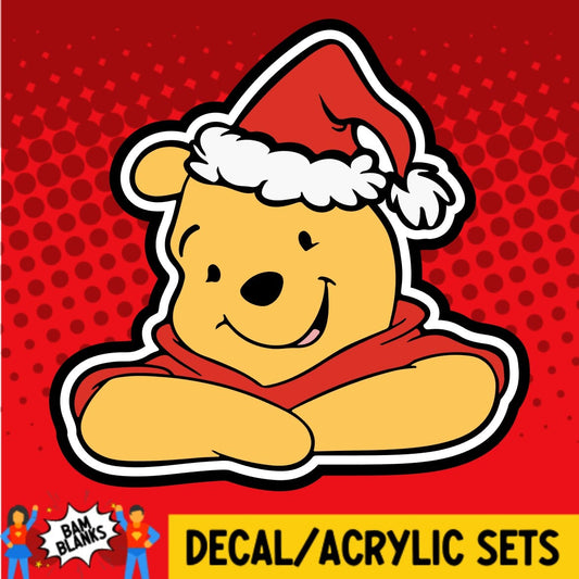 Yellow Bear Christmas - DECAL AND ACRYLIC SHAPE #DA01529