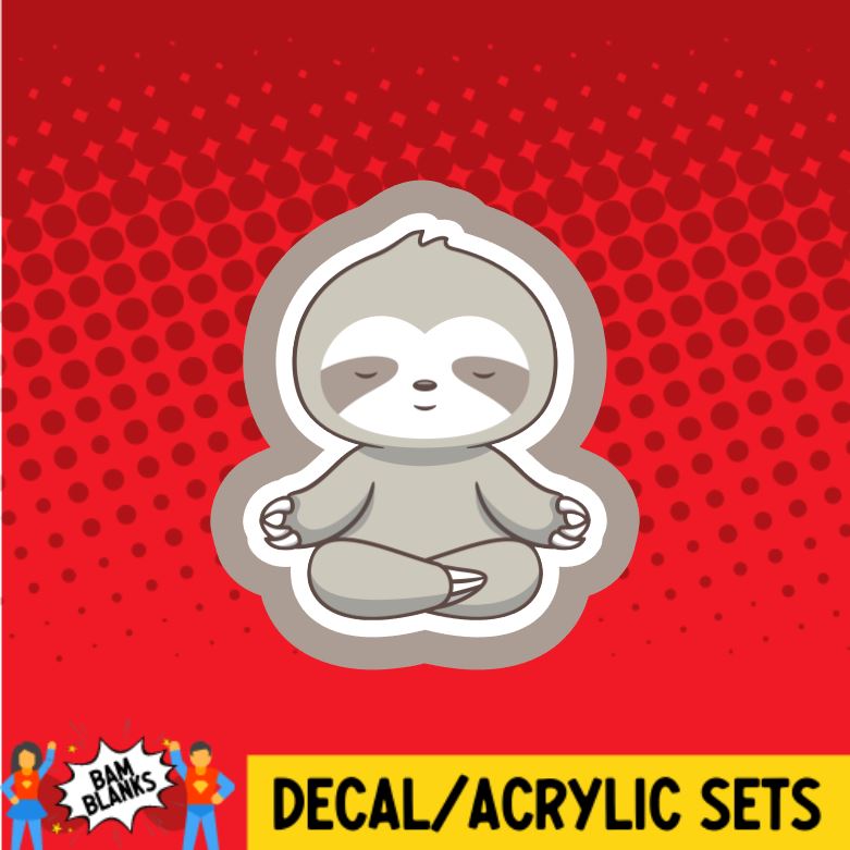 Yoga Sloth - DECAL AND ACRYLIC SHAPE #DA0792