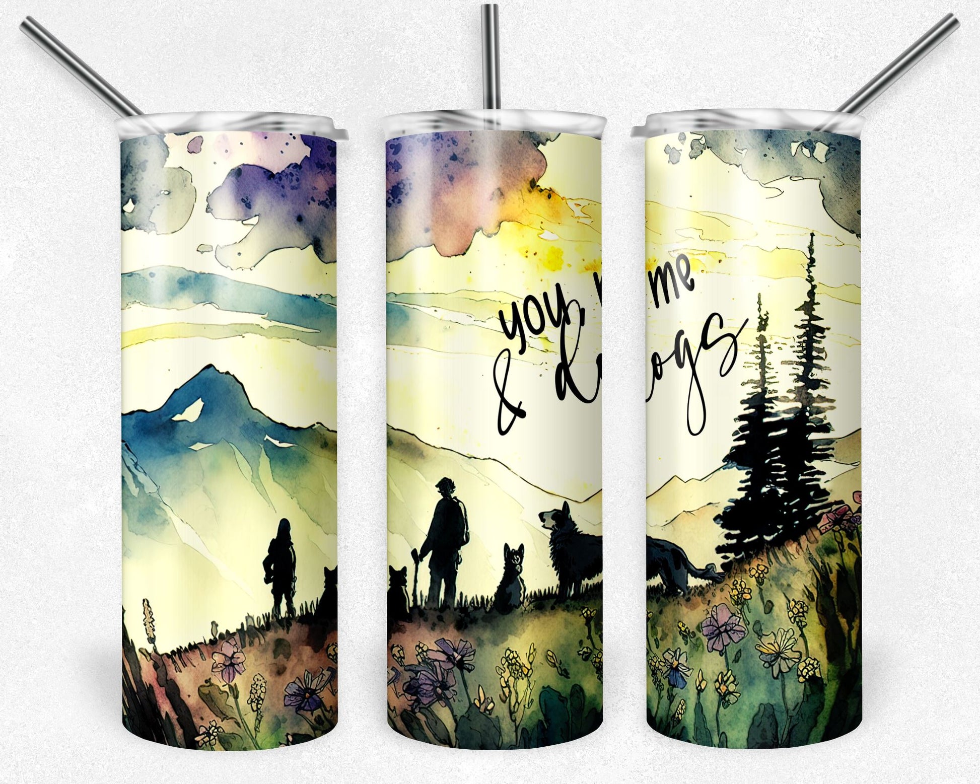 You, Me and the Dogs - 20 oz Skinny Cup Wrap - CW0062